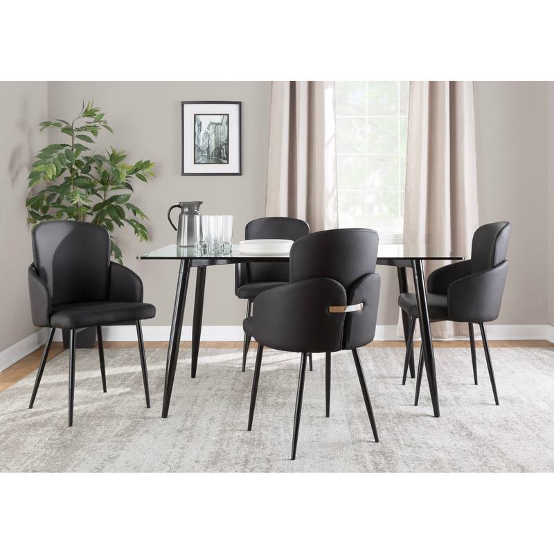 Silver Orchid Dahlia Dining Chair with Metal Legs (Set of 2)