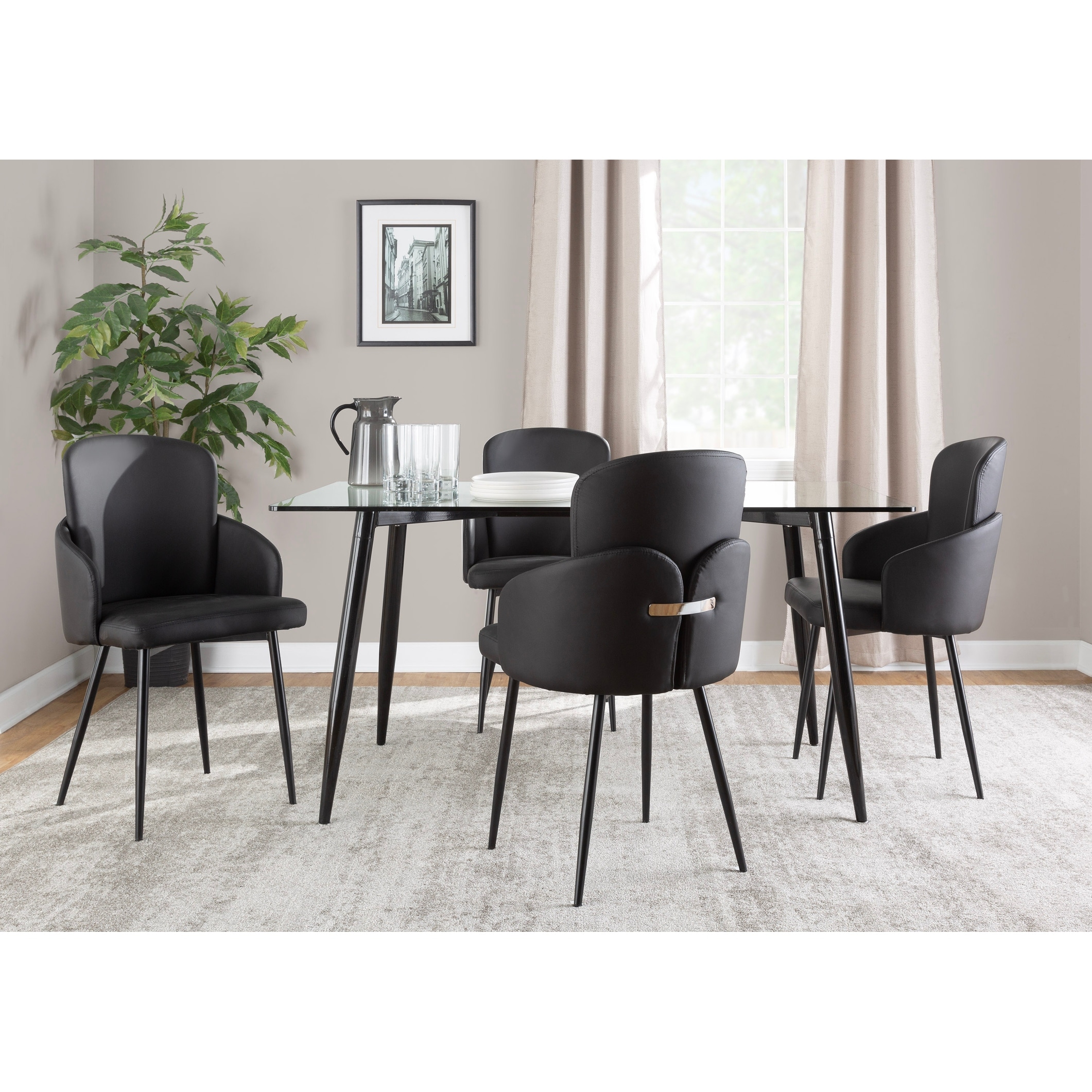 Silver Orchid Dahlia Dining Chair with Metal Legs (Set of 2)