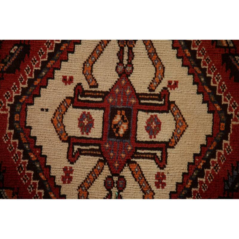Traditional Orange Shiraz Persian Vintage Rug Handmade Wool Carpet - 5'10"x 9'5"