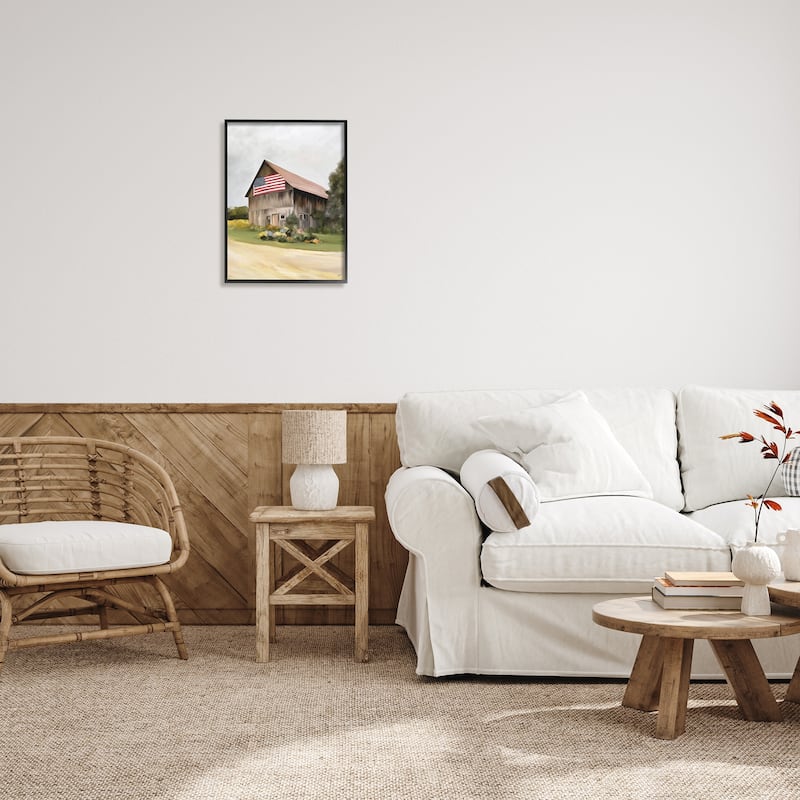 Stupell Rural Americana Home Countryside Farm Flag Painting Framed Wall Art, Design by Amy Hall - Multi