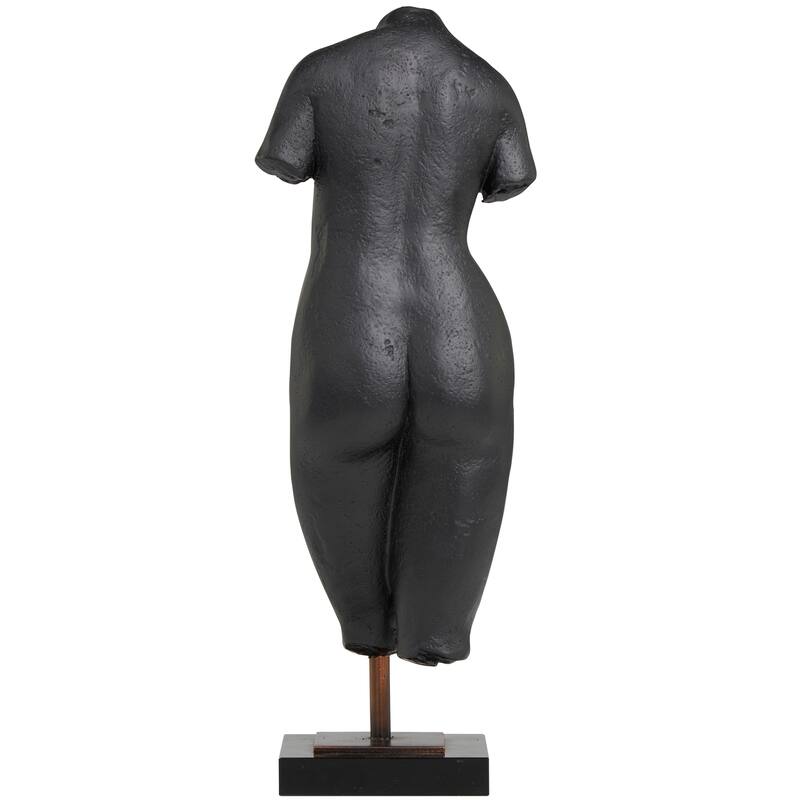 Black Polystone Woman Decorative Sculpture