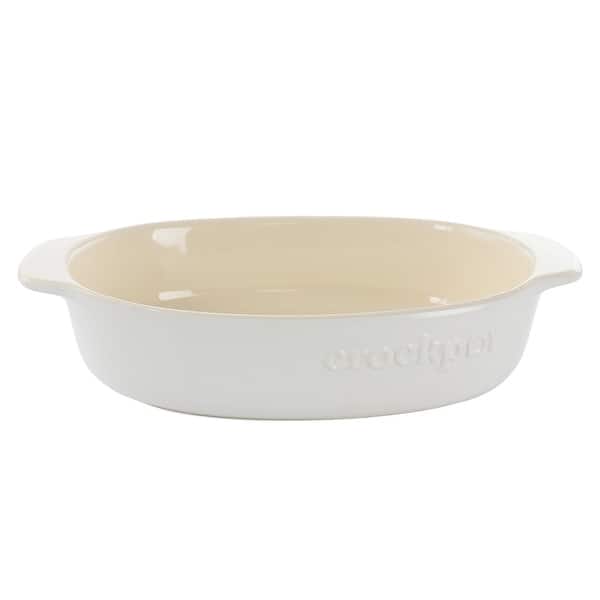 slide 2 of 5, 2.5 Quart Oval Stoneware Casserole in White White