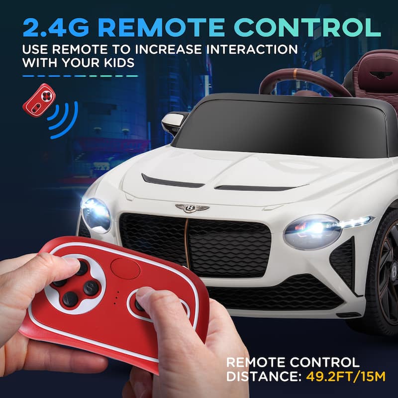 Aosom Bentley Bacalar Licensed Kids Ride on Car with Butterfly Doors, 12V Electric Car for Kids with Remote Control