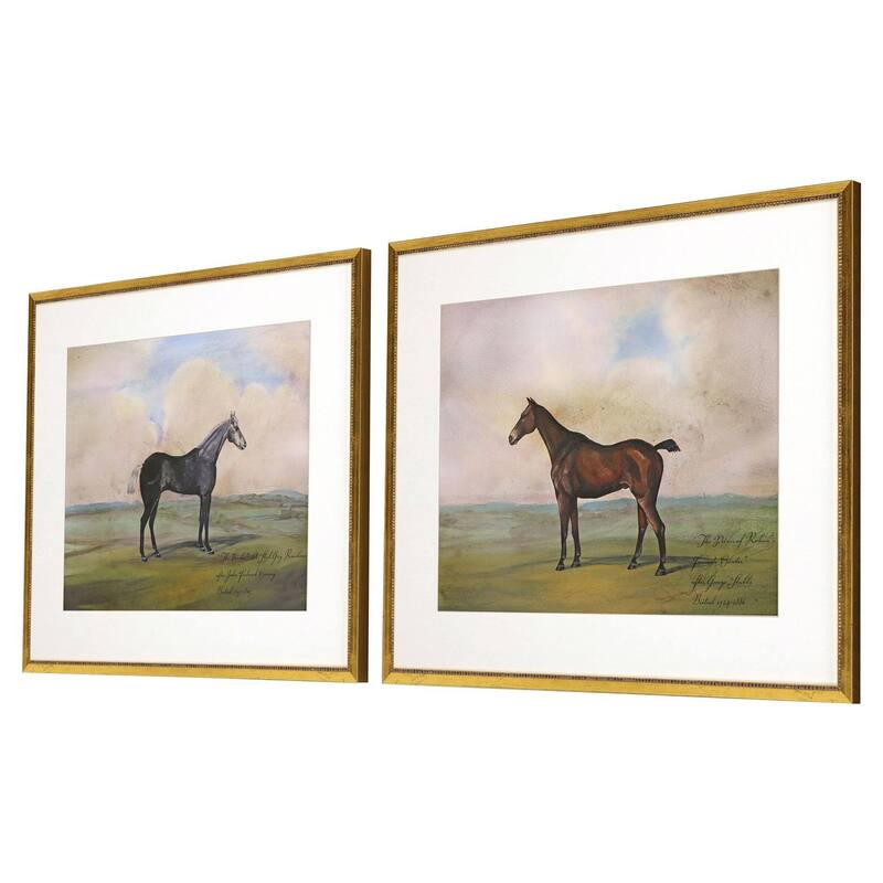 Equestrian II S/2 Framed Art Giclee Under Glass