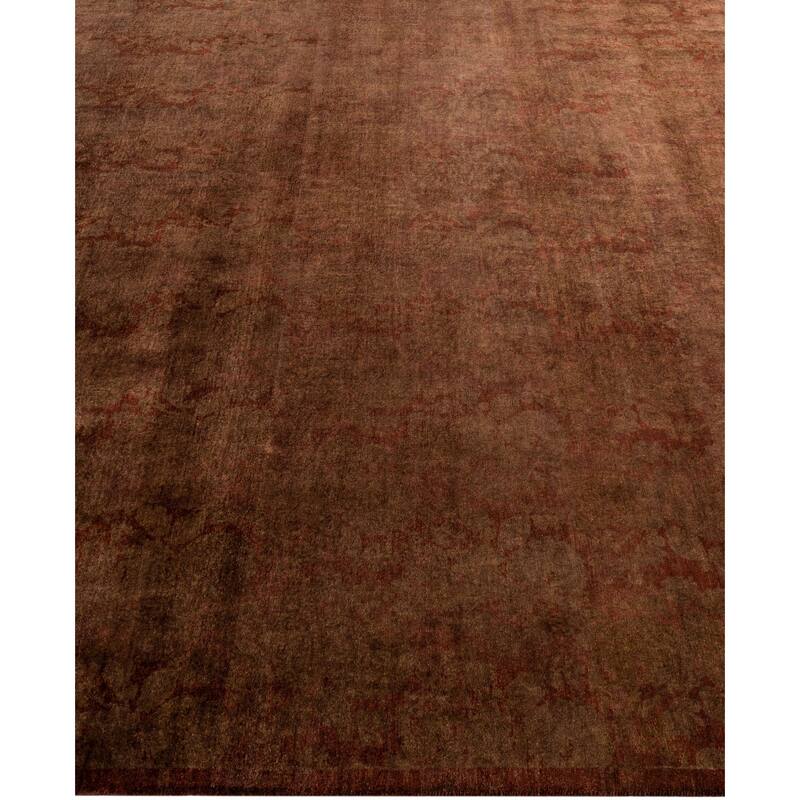 Overdyed One-of-a-Kind Hand-Knotted Area Rug - Orange - 8' 2" x 8' 2"