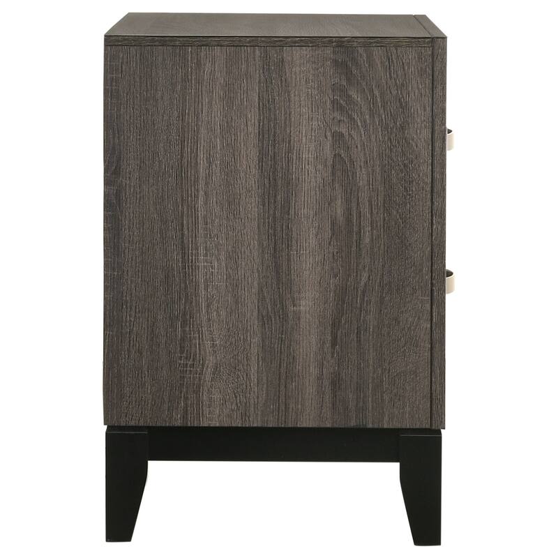 Stephan Grey Oak 2-Drawer Nightstand For Living Room