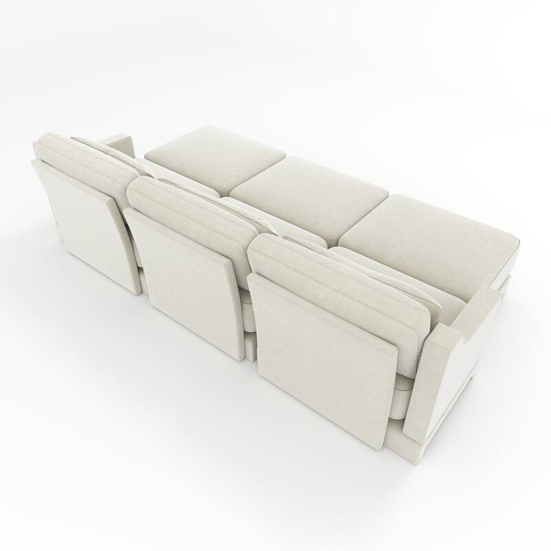 GDFStudio- Aurelius Chenille Three-Seater Sofa and Triple Ottoman