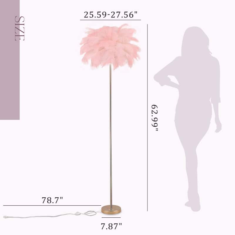 Feather Tripod Table Lamp With LED Bulbs