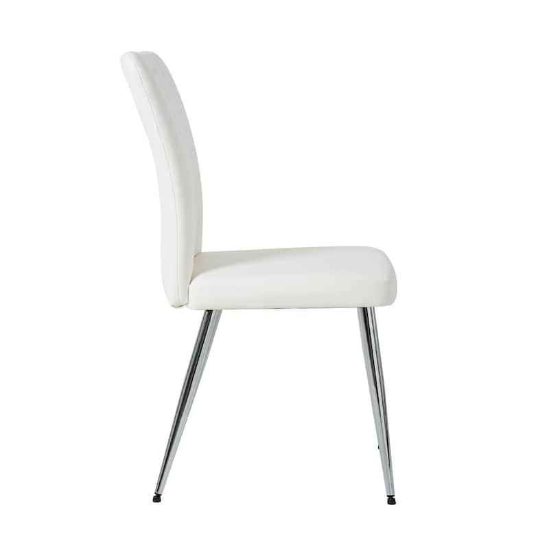 Modern Charcoal Pu Dining Chair,Cloth Upholstered Chair,Electroplated Metal Chair Legs(Set Of 4)