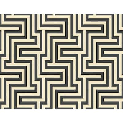 Seabrook Designs Martinique Geometric Maze Unpasted Wallpaper