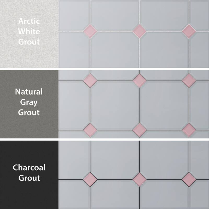 Merola Tile Vaudeville Octagon Humo with Taco Pink 7-7/8" x 7-7/8" Porcelain Floor and Wall Tile