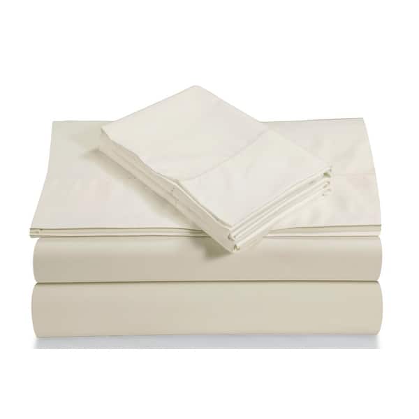 Egyptian Cotton 800 Thread Count Deep Pocket Bed Sheet Set - Queen - Ivory