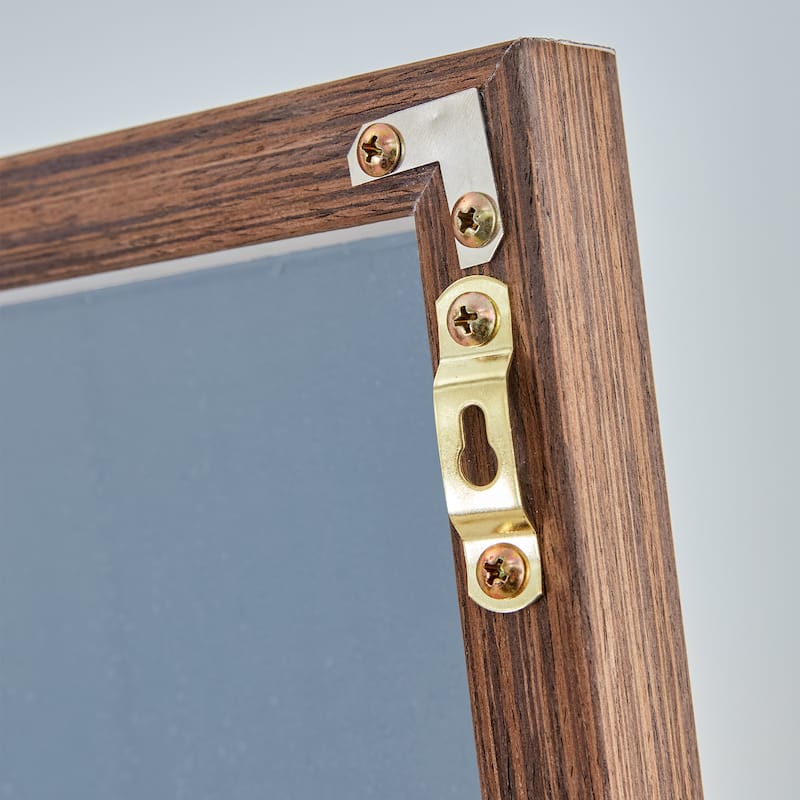 Roomfitters Full-Length Mirror with Black Solid Wood Frame, 71"x31.4" Floor Standing or Wall-Mounted Dressing Mirror