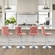 preview thumbnail 7 of 125, Velvet Upholstered Nailheads Tufted Swivel Bar Stools (Set of 6) Pink BlackBase Set of 4