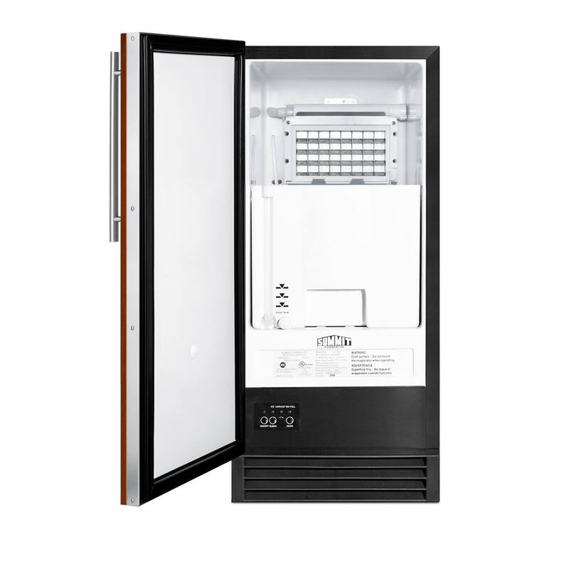 Summit 15 Inch Wide 25 Lbs. Capacity Built-In Ice Maker with 50 Lbs.