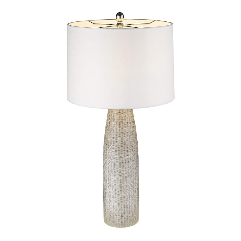 HomeRoots 33" White Ceramic Table Lamp With White Empire Shade - 16