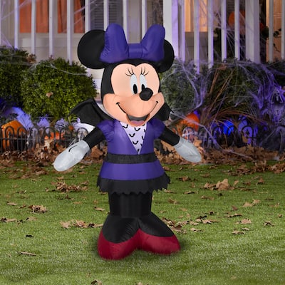 Gemmy Airblown Minnie in Bat Costume Disney , 3.5 ft Tall, Multicolored