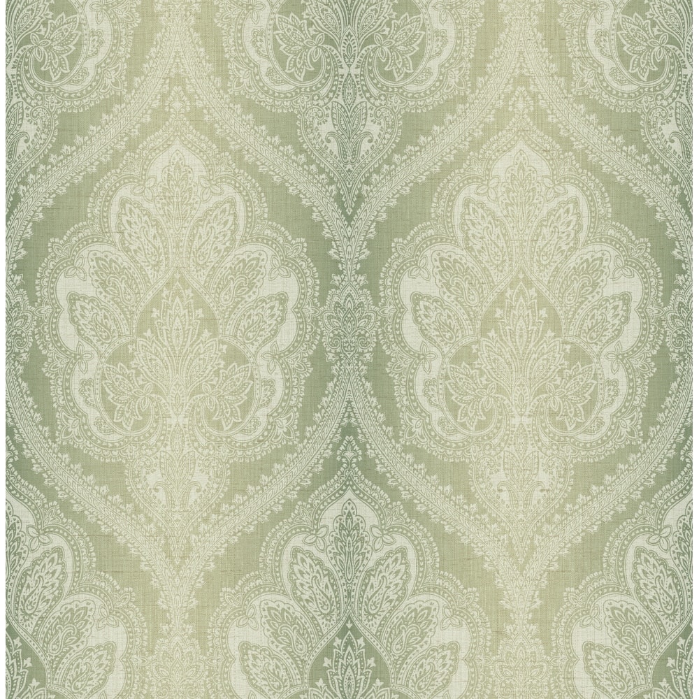 Seabrook Designs Garrett Paisley Ogee Unpasted Wallpaper