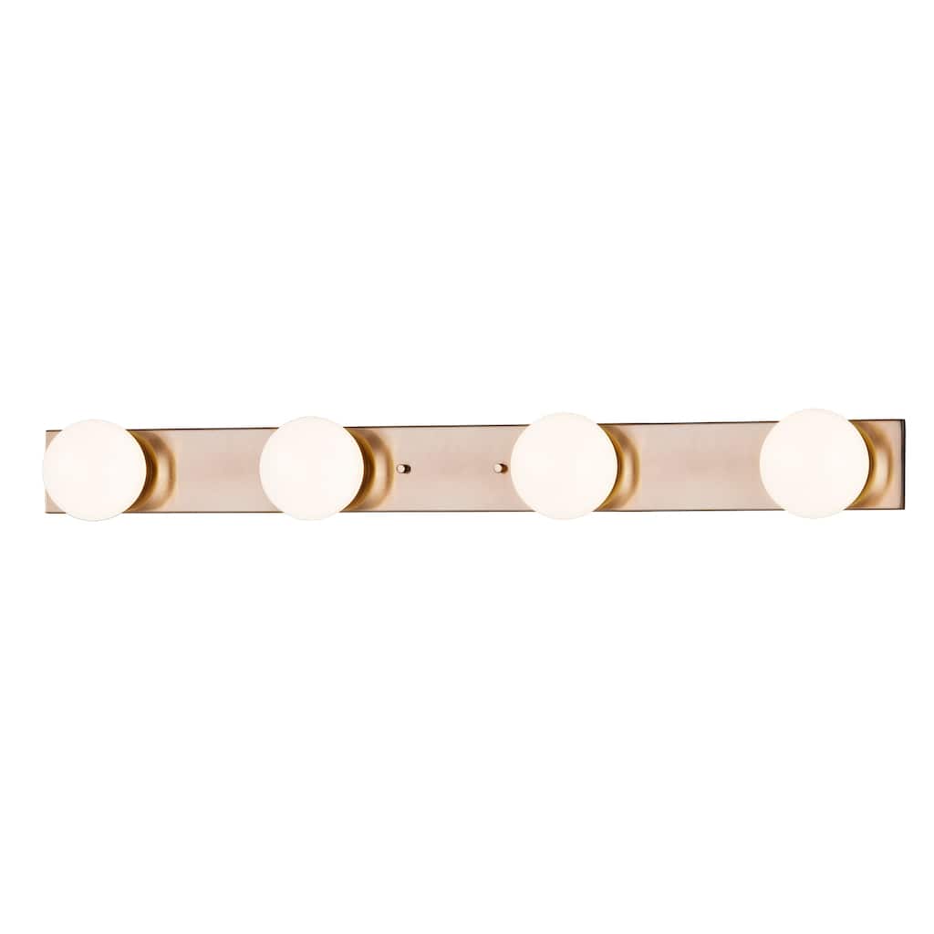 Justice Design Group Luna 4-Light LED Bath Bar with Opal Backing Shade