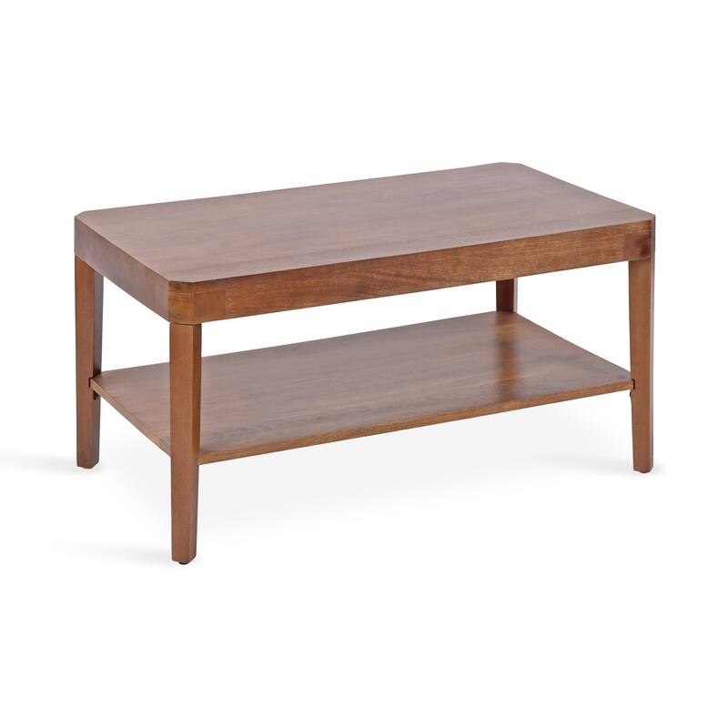 Kate and Laurel Talcott Rectangle Coffee Table - 36x20x18 - Walnut Brown