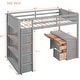 preview thumbnail 7 of 20, Twin Size Wood Loft Bed with Ladder, Shelves, and Desk