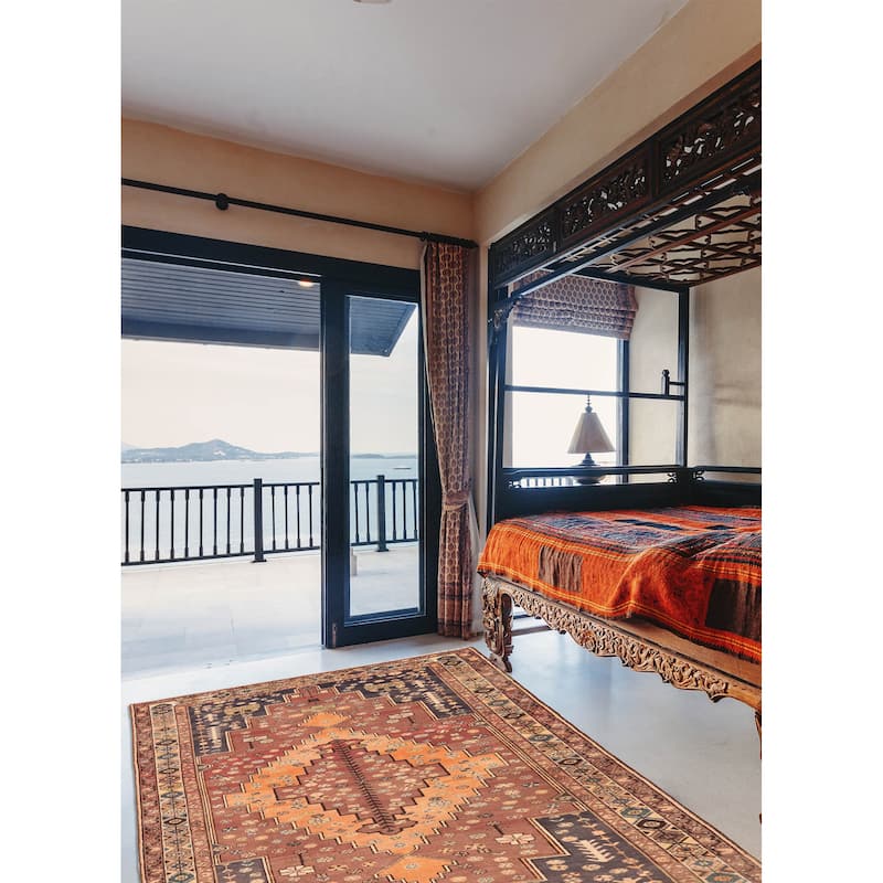 ECARPETGALLERY Hand-knotted Antalya Vintage Dark Red Wool Rug - 6'6 x 9'9