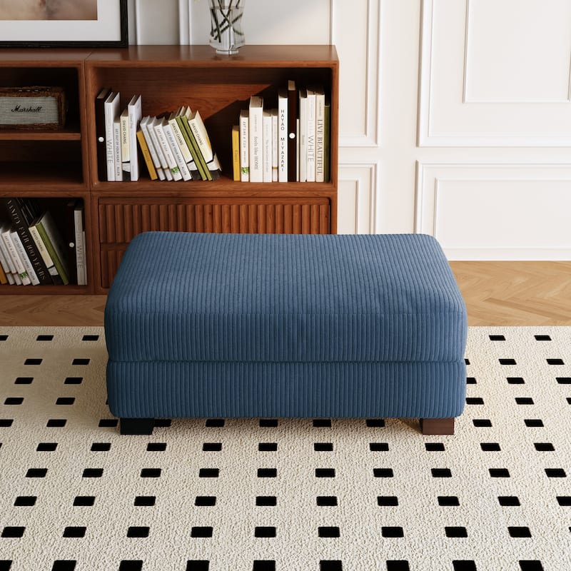Sofa Corduroy Ottoman with Soild Wood