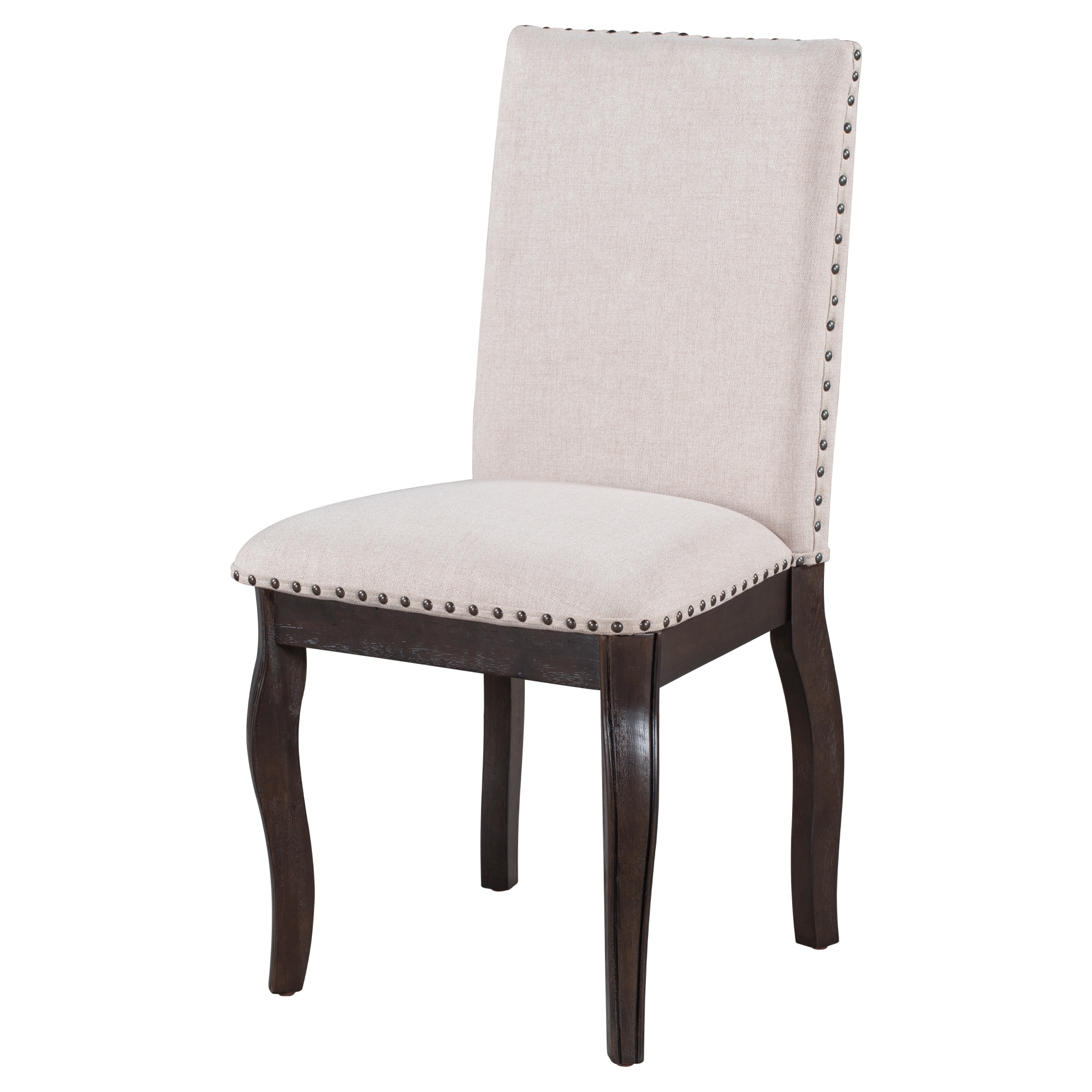 Set of 4 Dining Chairs Wood Upholstered Fabirc Dining Room Chairs