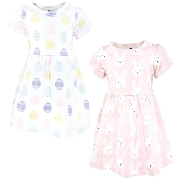 slide 1 of 1, Hudson Baby Girls Cotton Dresses, Easter Bunny Pink, 2T 2T - Easter Bunny Pink