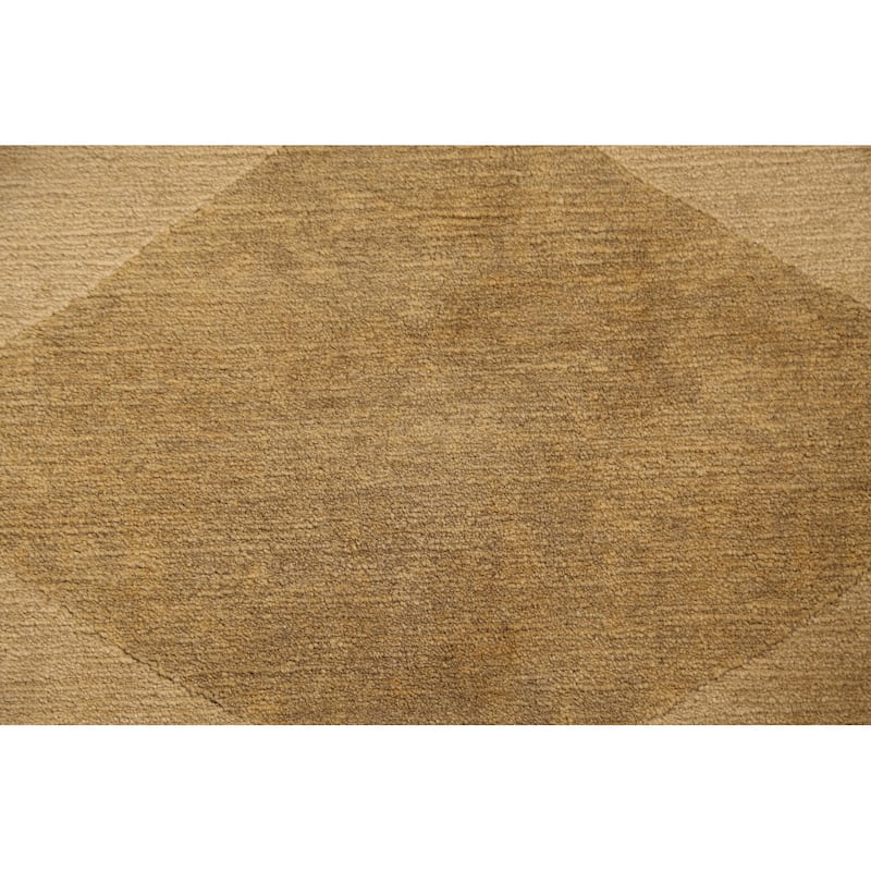 Vegetable Dye Geometric Oriental Nepalese Wool Area Rug Hand-knotted - 6'2" x 9'5"