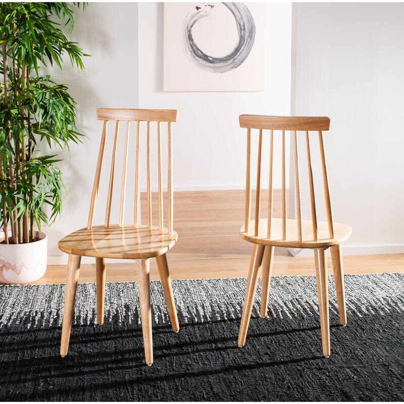 SAFAVIEH Gwennaelle Spindle Back Side Chair (Set of 2) - 17.3" W x 20.7" L x 36" H - 17"Wx21"Dx36"H - Natural