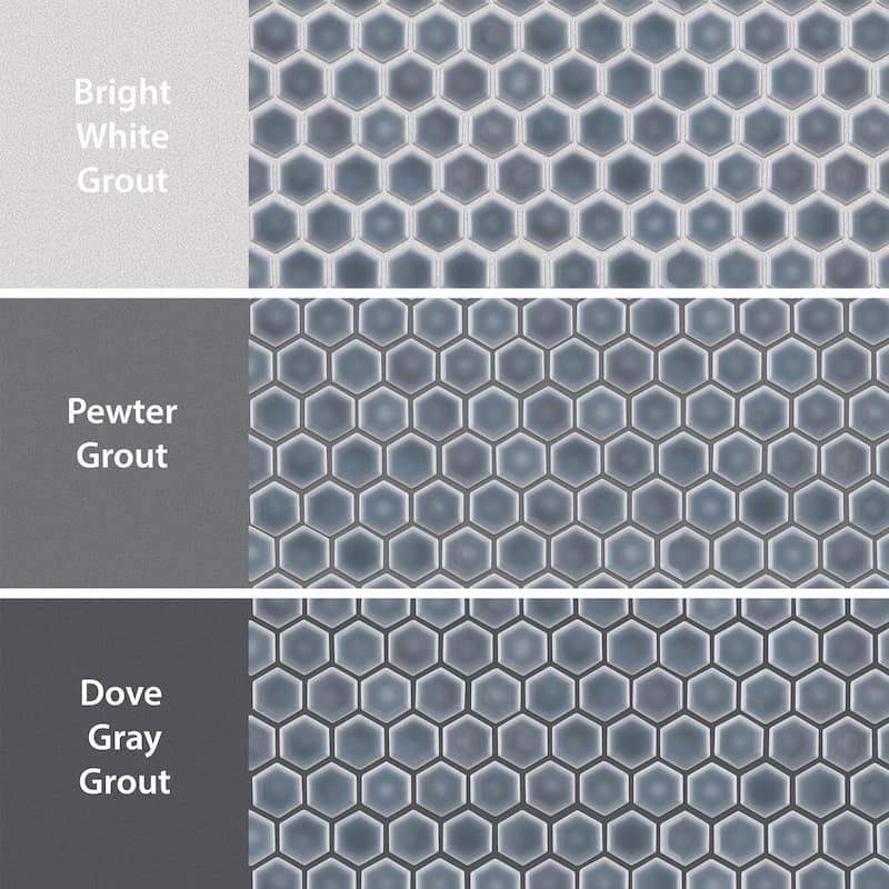 Merola Tile Hudson 1" Hex Imperial Grey 11-7/8" x 13-1/4" Porcelain Mosaic Floor and Wall Tile