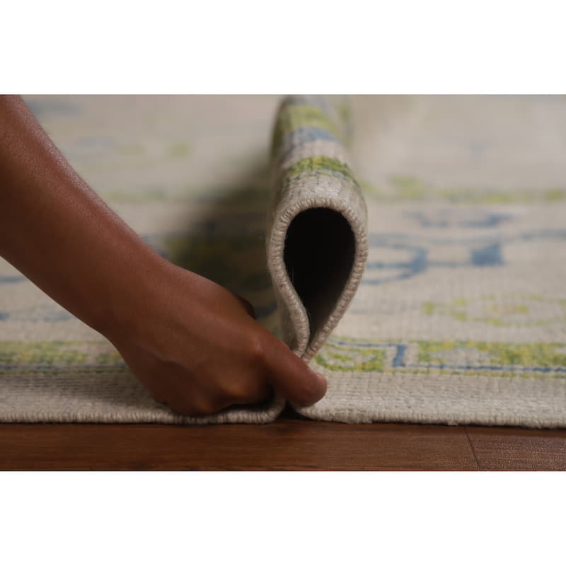 Hand Knotted Oriental 100% Wool Carpet Transitional All-Over Beige & Ivories Oushak Area Rug - 14' 5'' X 9' 7''