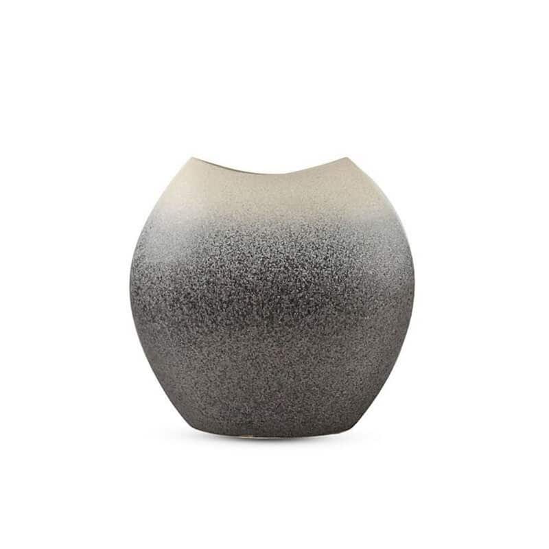 Modern Eclectic Gray Oval Ceramic Vase