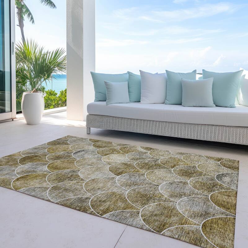 Machine Washable Indoor/ Outdoor Chantille Contemporary Rug