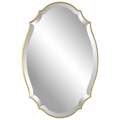 The Gray Barn Metallic Gold Decorative Oval Wall Mirror