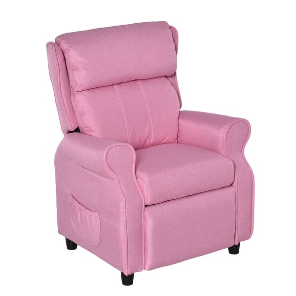 slide 2 of 21, Kids Recliner Chair Children Sofa Angle Adjustable Single Lounger Armchair Gaming Chair with Footrest 2 Side Pockets Pink