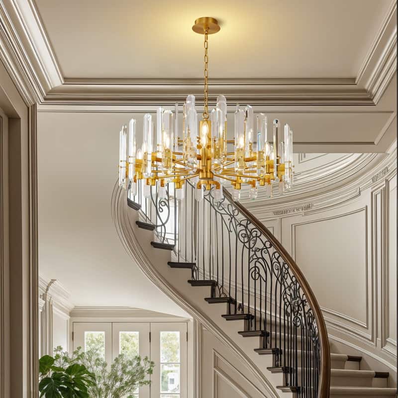 KAYLA 54in Modern Luxury Crystal Chandelier Lighting - LED Ceiling Light Fixture