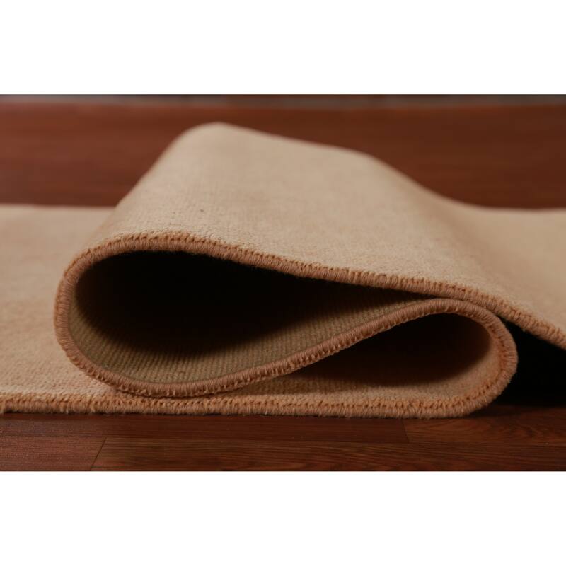 Hand Knotted Oriental 100% Wool Carpet Modern Solid Oranges & Rust Gabbeh Runner Rug - 10' 3'' X 3' 1''