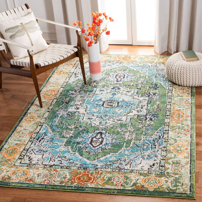 SAFAVIEH Monaco Donika Boho Medallion Rug - 5'1" x 7'7" - Green/Turquoise