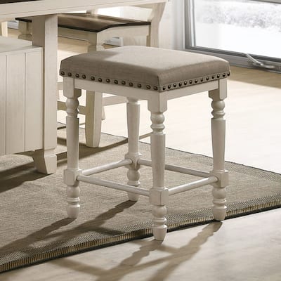 Tan Fabric Counter Height Stool (Set of 2)