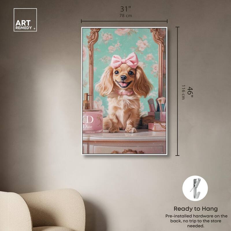 Cute Doxxie at the Vanity Canvas by Art Remedy
