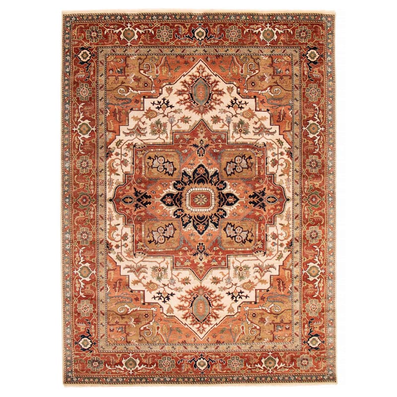 ECARPETGALLERY Hand-knotted Jules Sultane Ivory Wool Rug - 8'9 x 12'0 - Ivory - 8'9 x 12'0