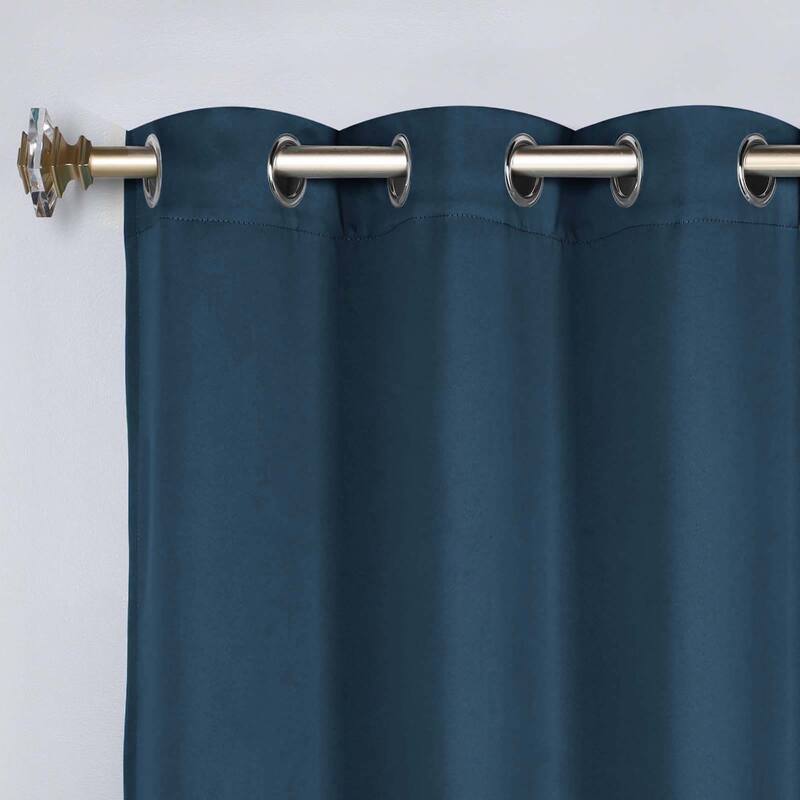 Superior Solid Machine Washable Room Darkening Blackout Curtains with Back Tabs, Set of 2