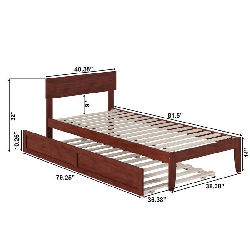 AFI Boston Platform Bed with Trundle