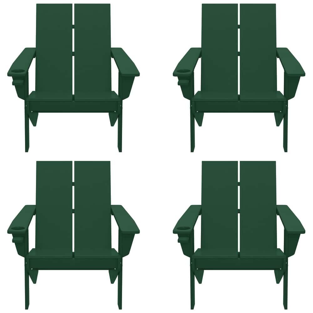 Coastin Modern Poly Adirondack Chair (Set of 4), Black