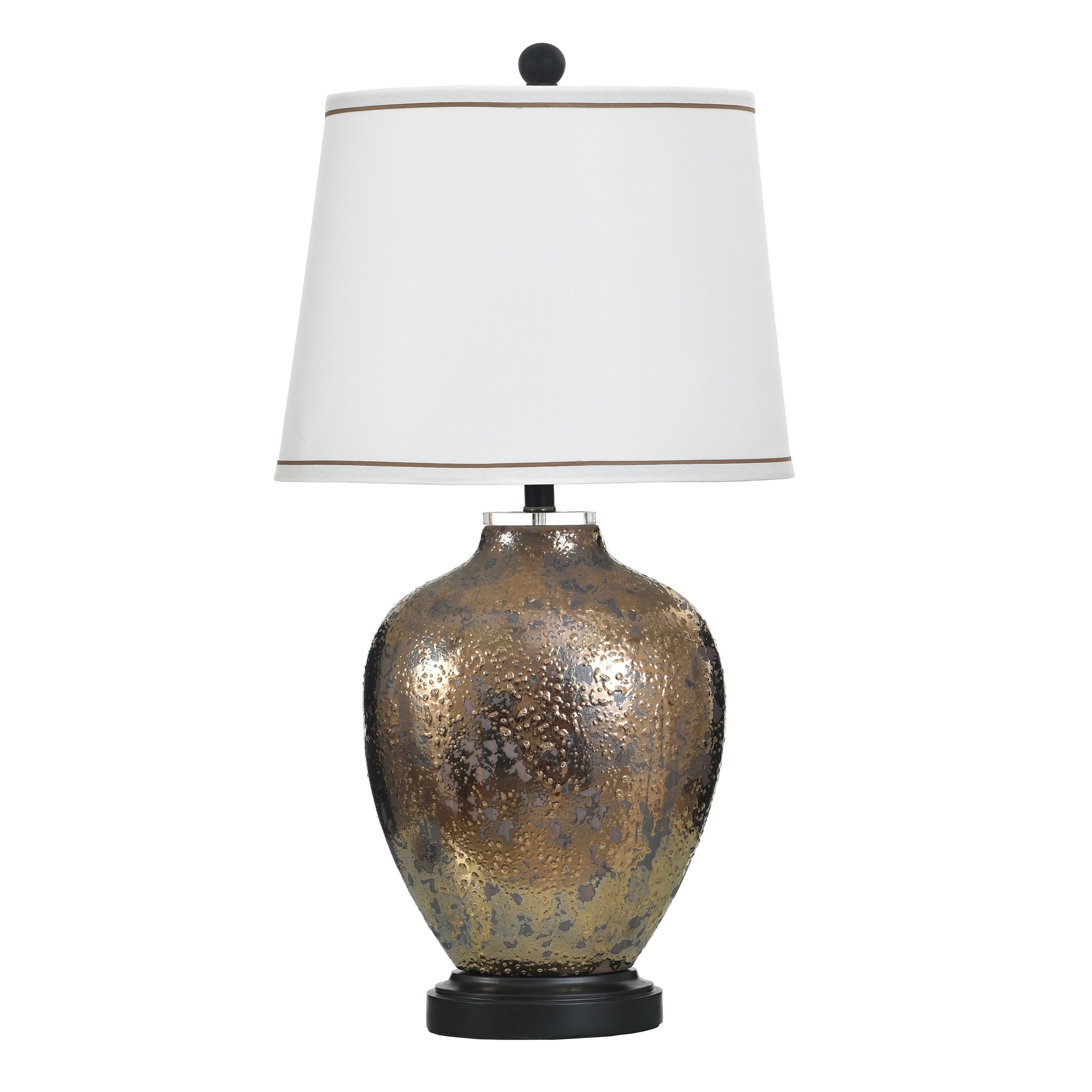 StyleCraft Ceramic Table Lamp - Valley Bronze - White Shade