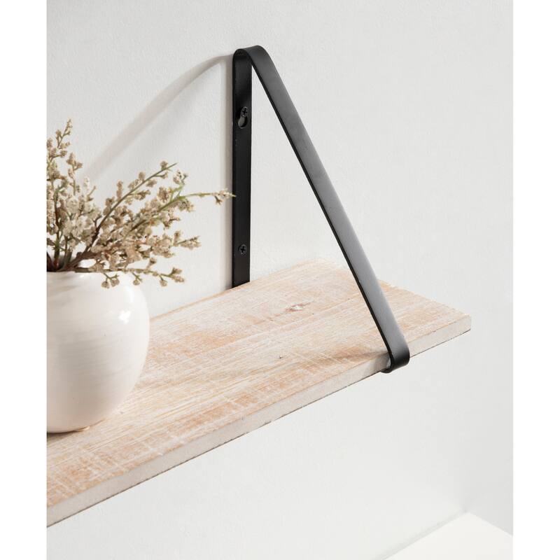 Kate and Laurel Soloman Wood 2 Piece Shelves with Metal Brackets