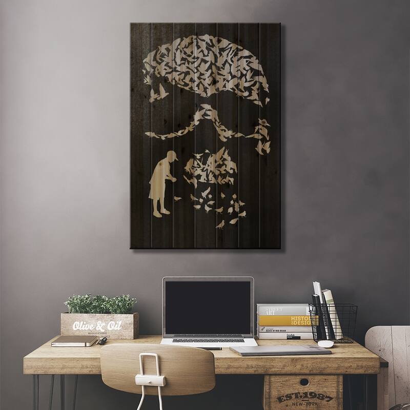 Pigeon Holed Print On Wood by Rob Dobi - Multi-Color