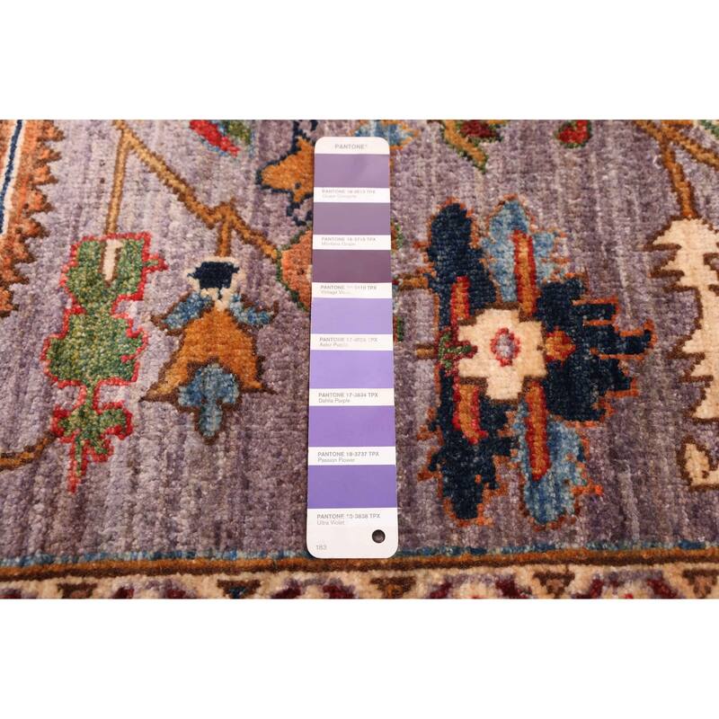 ECARPETGALLERY Hand-knotted Modern Ersari Light Purple Wool Rug - 8'3 x 9'10